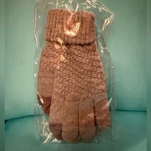 Womans Cozy Knit Gloves Gray NEW